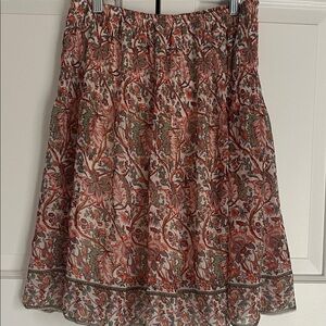 Max Studio Red and Green A-Line Skirt
